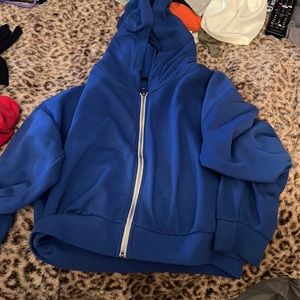 Blue cropped hoodie